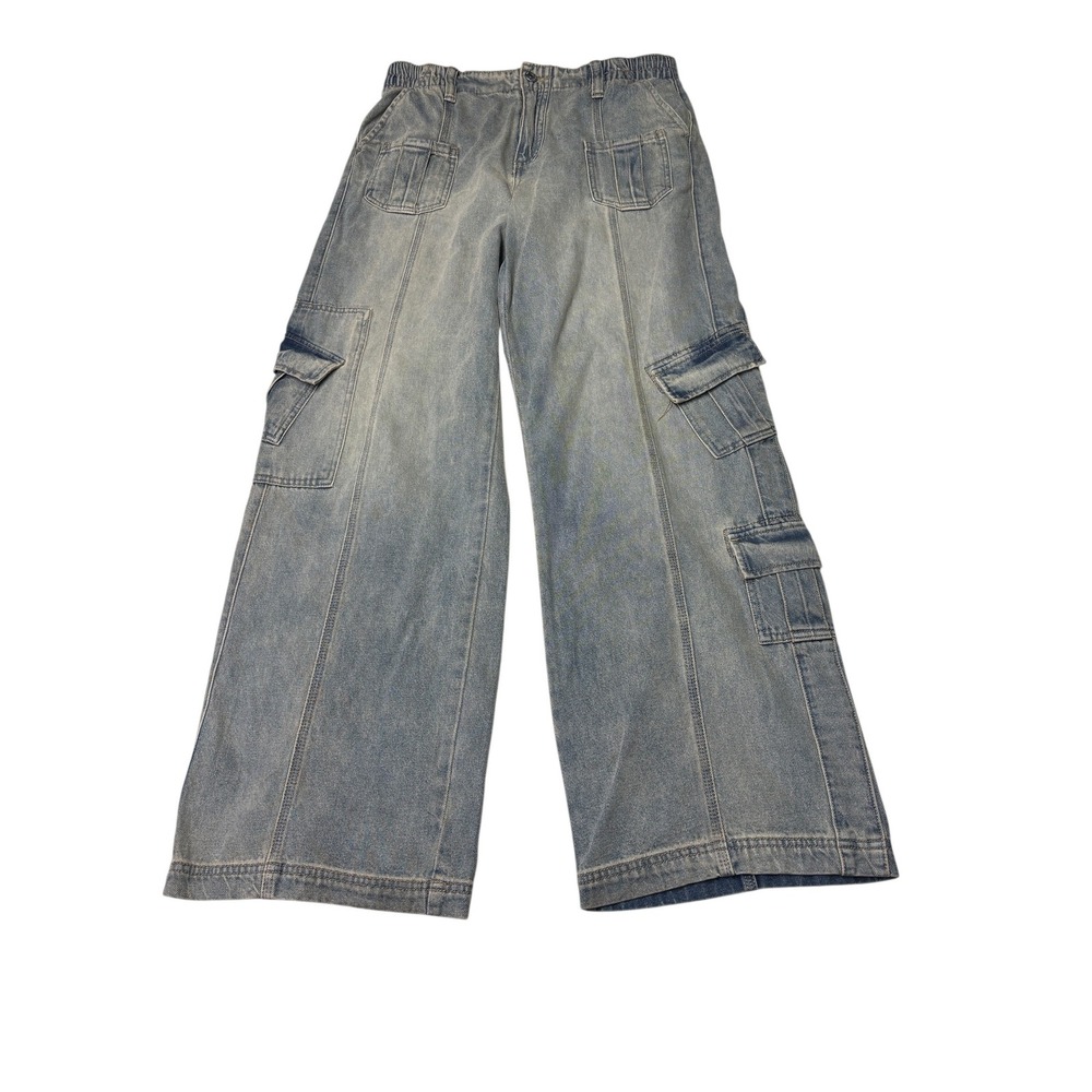 BDG Urban Outfitters Y2K Cargo Jeans Light Wash Wide Leg Blue Denim Pants 29X30